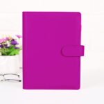 Binder de Cuero PU / Fucsia / Para Hojas A5